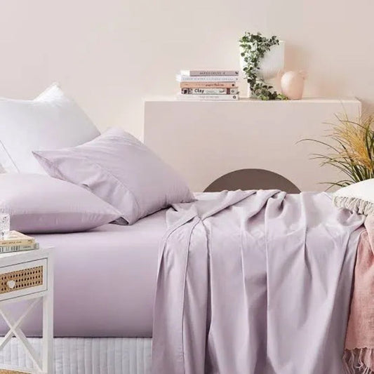 Cotton Fitted Sheet (Lavender) - King