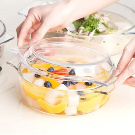 Round Glass Casserole With Lid 1.5L