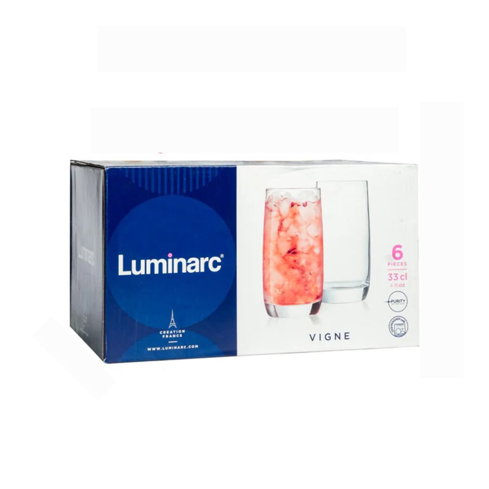 Luminarc Vigne Hi-Ball Tumblers 10cm / 330ml - (6-Pack)