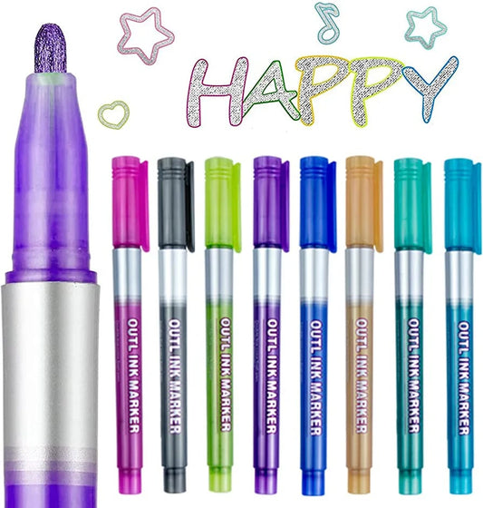 8pc Magical Outline Marker