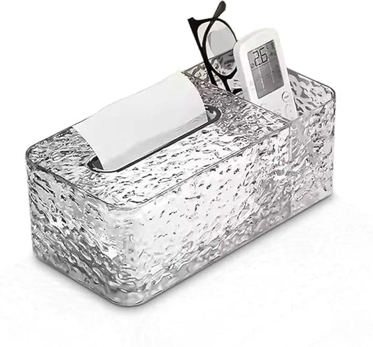 Acrylic Tissue Box With Organizer
