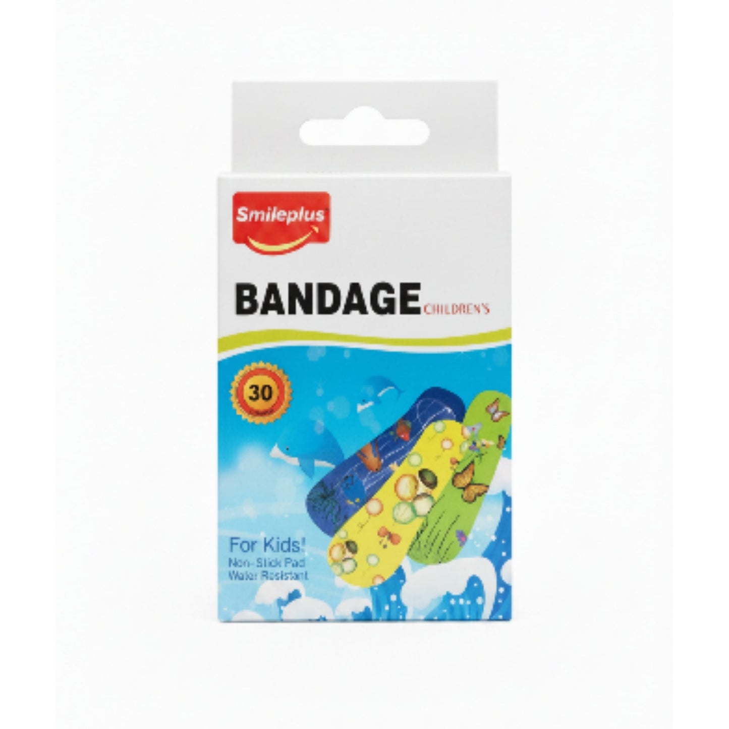 30 Pack Kids Printed Adhesive Bandage - Waterproof Non Stick Plasters