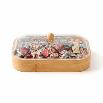 Cracked Acrylic Lid With Wooden Snack Box