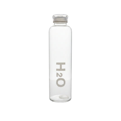 Borosilicate Glass H2O Water Bottle 1L