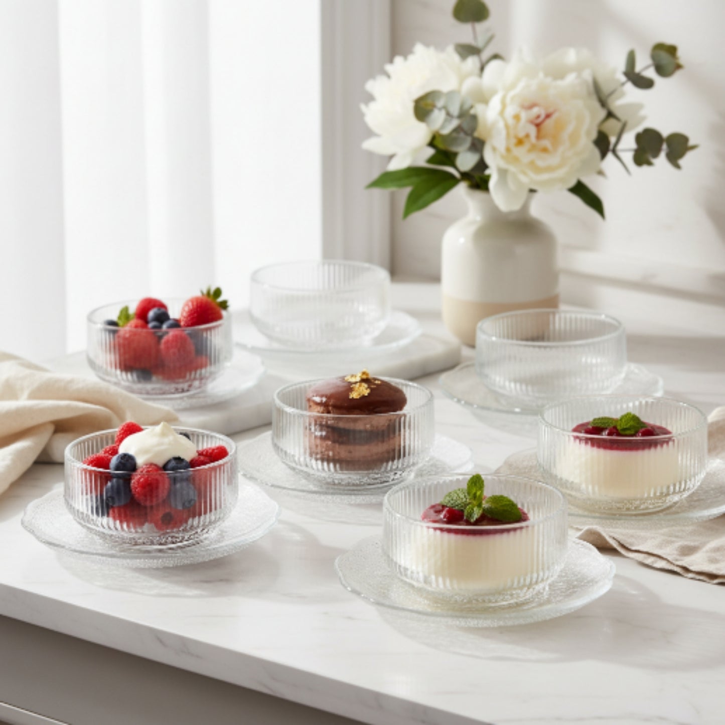 12pc Dessert Bowl With Saucer