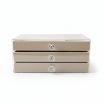 3 Drawer Jewelry Box - Beige