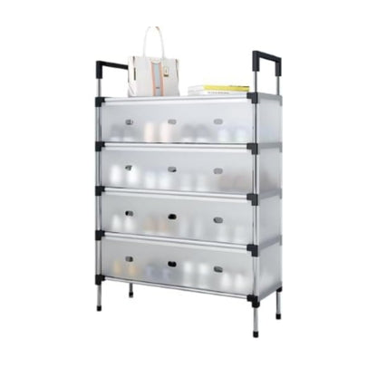 5-Tier White Shoe Rack with Dust Cover – Space Saving Shoe Storage Organizer for Closet & Entryway