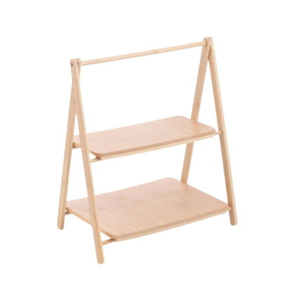 Takmehome 2-Tier Bamboo Snack Rack – Kitchen Countertop Food Storage & Organizer Stand