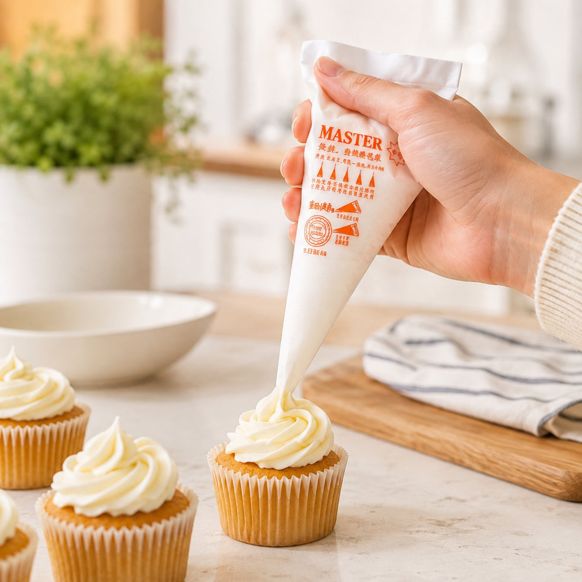 3pc Baking Essentials – Measuring Scoops, Piping Bags & Cupcake Liners
