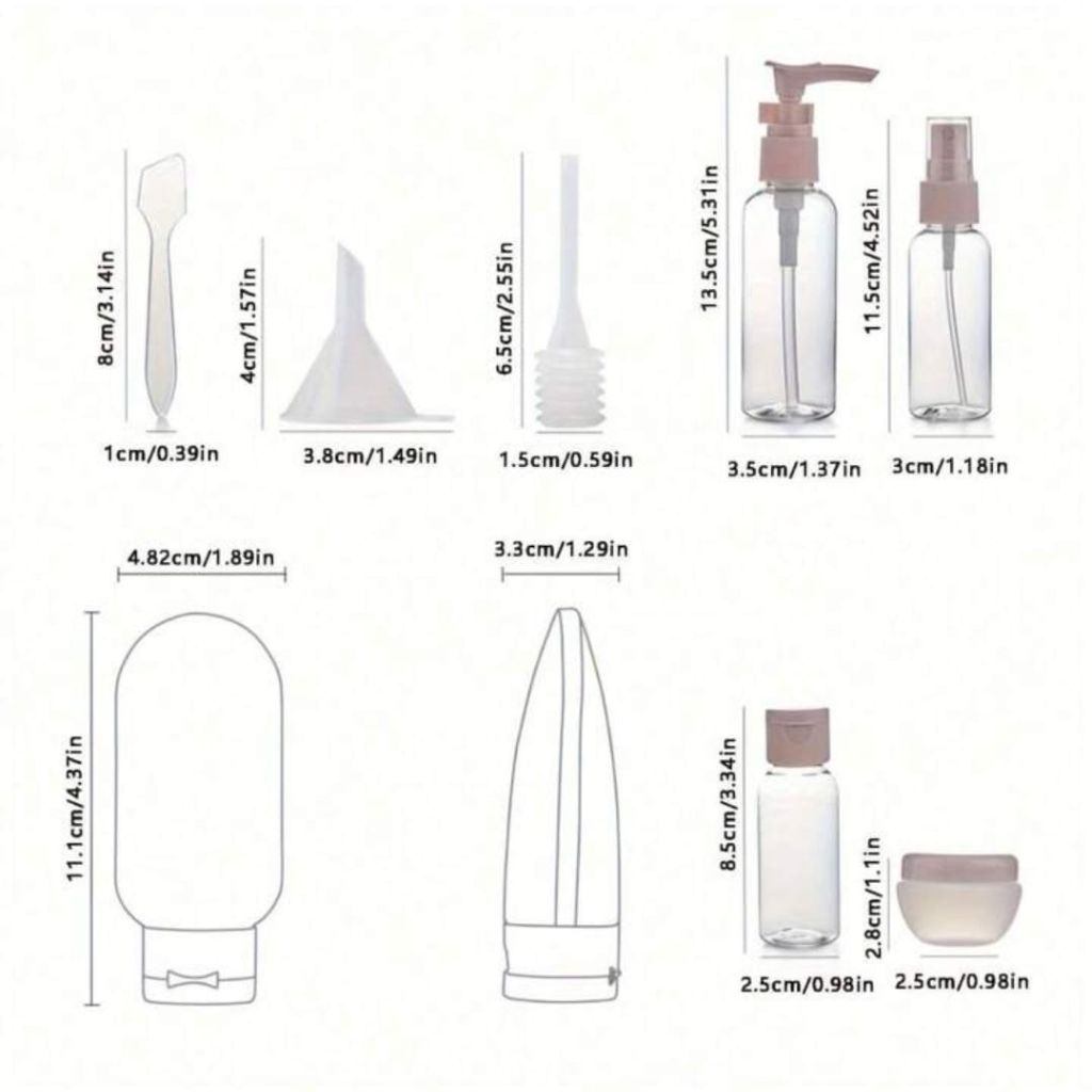 8pc Toiletry Travel Set