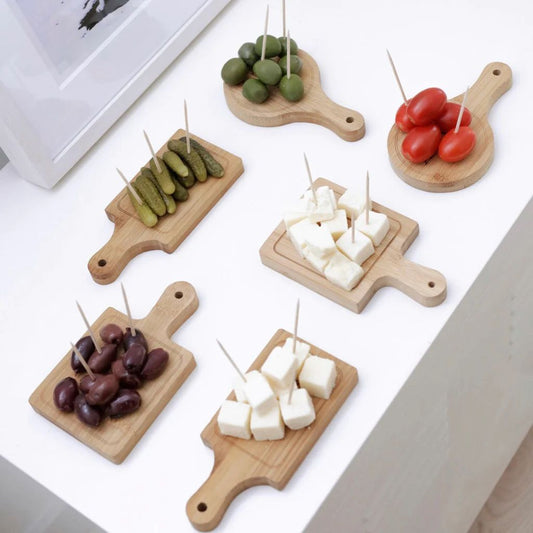 6pc Mini Bamboo Serving Tray