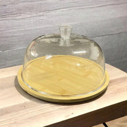 Acrylic Cake Dome with Wooden Base