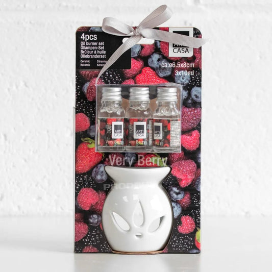 Ceramic Incense Burner and Essential Oil-Berry