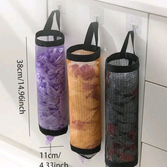 Mesh plastic bag holder
