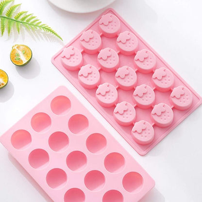 10 Slot Strawberry Silicone Ice Tray