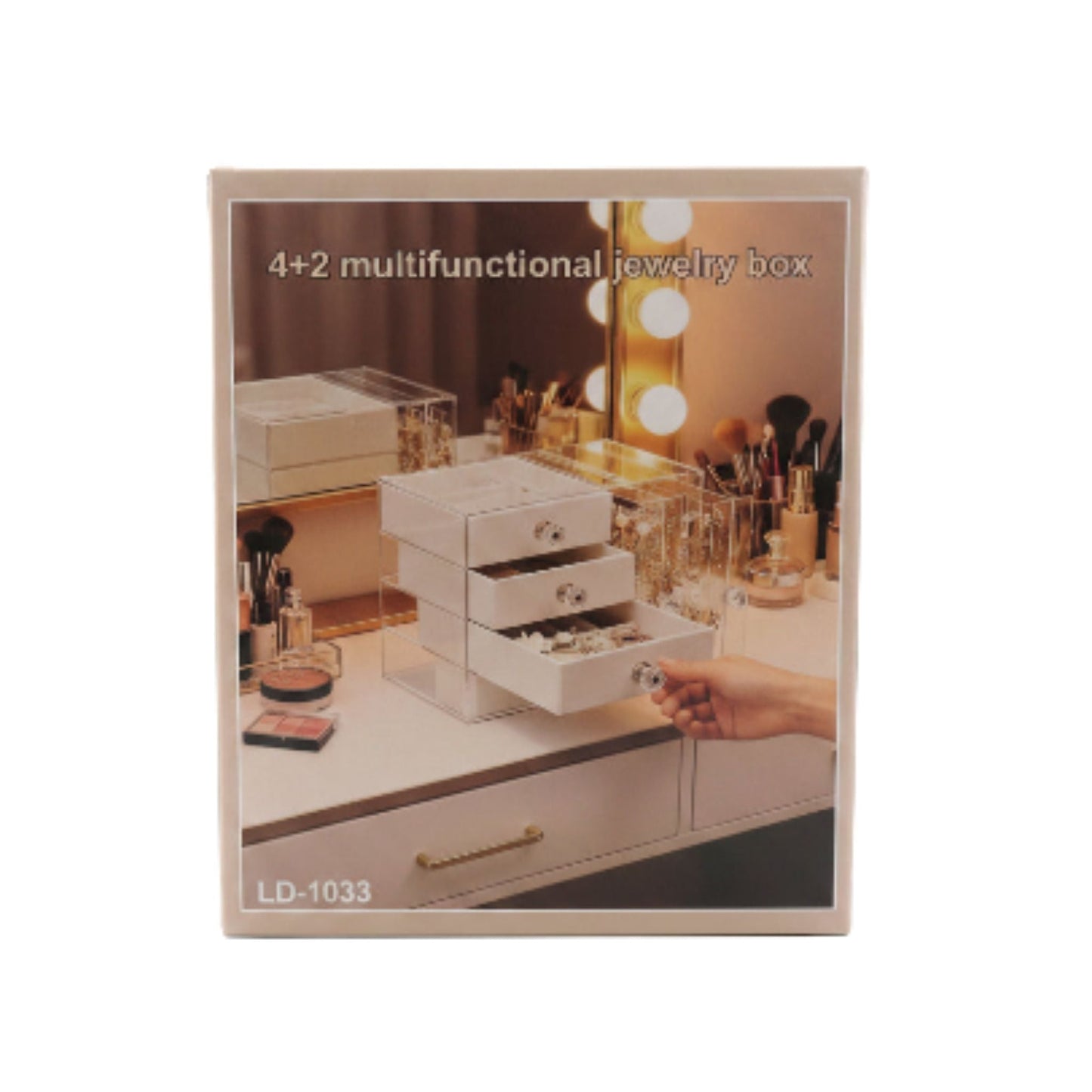 Acrylic 4 Drawer Jewelry Organizer With Earring Holder