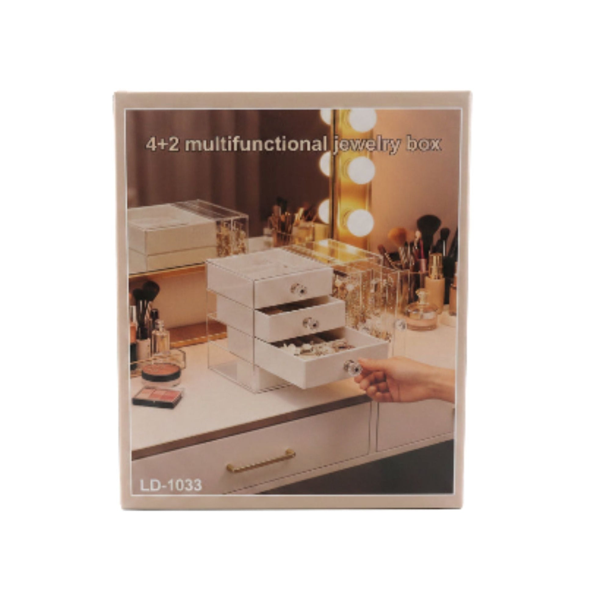 Acrylic 4 Drawer Jewelry Organizer With Earring Holder