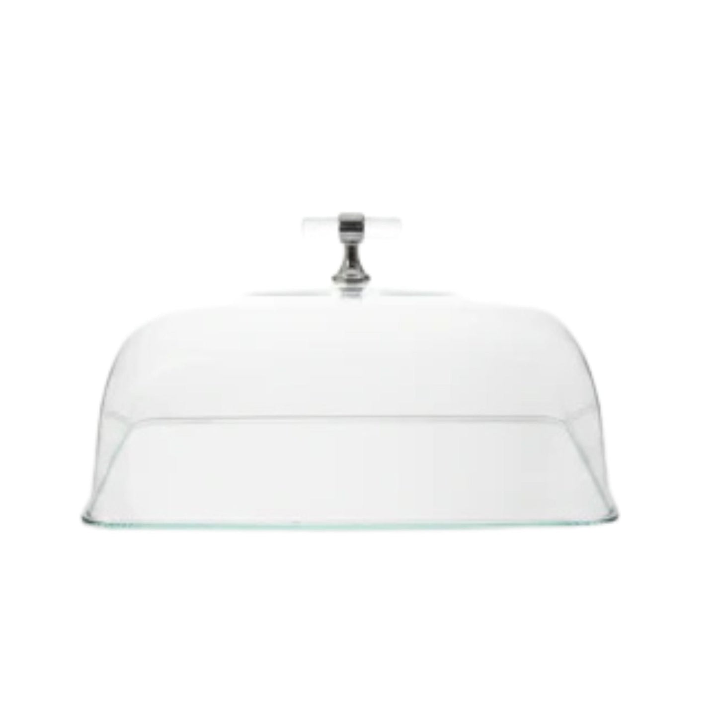 Acrylic Cake Dome With Bamboo Base & Silver Handle 31x19cm