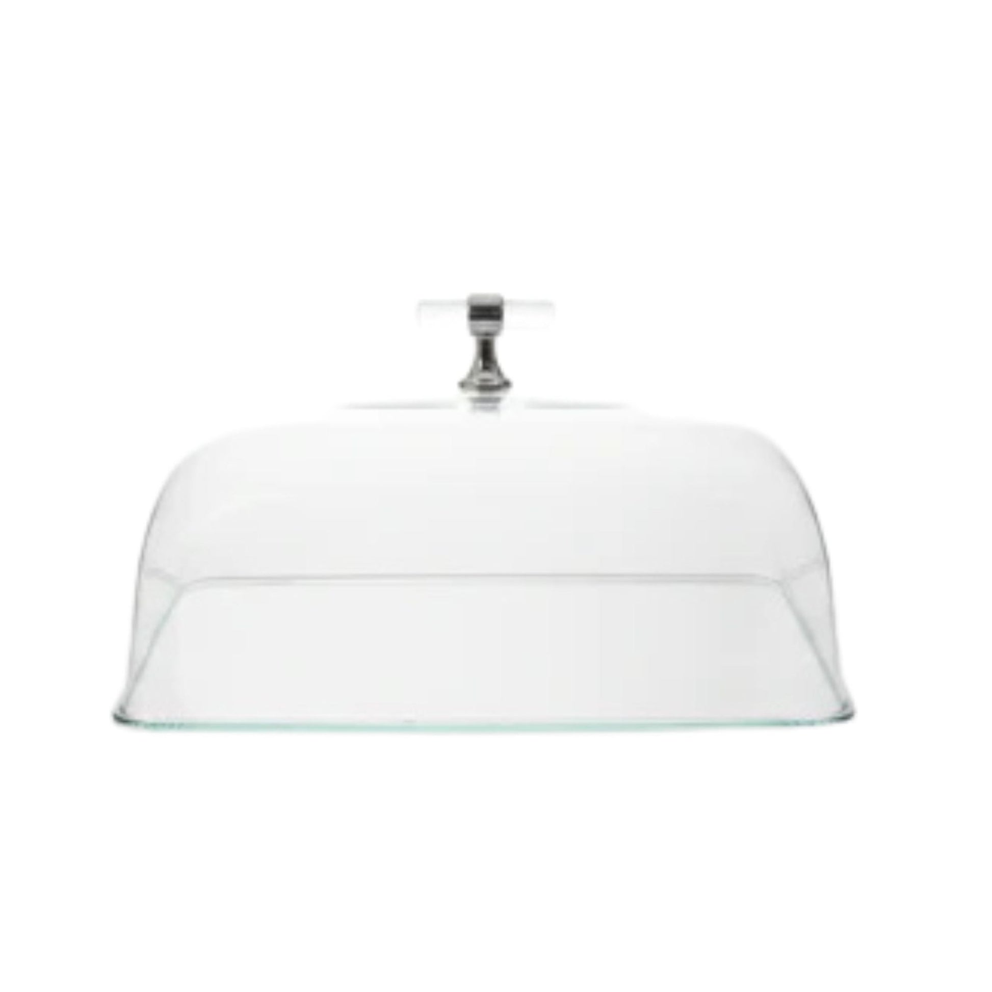 Acrylic Cake Dome With Bamboo Base & Silver Handle 31x19cm