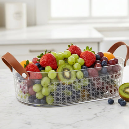 Acrylic Food Serving Platter with Handle – Snack & Party Serving Tray