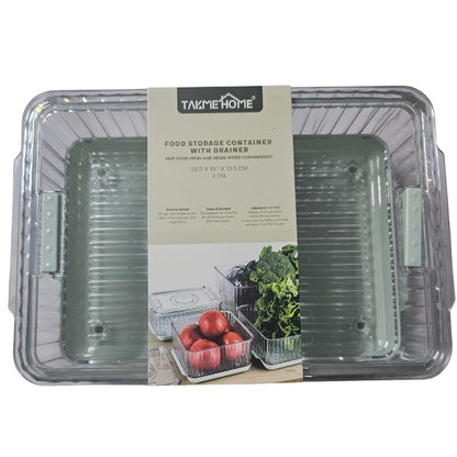 Acrylic Food Storage Container With Drainer