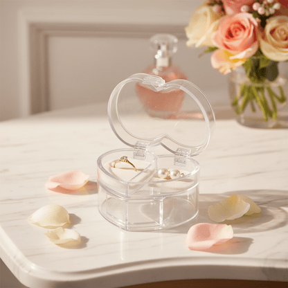 Acrylic Heart Shaped Jewelry Box