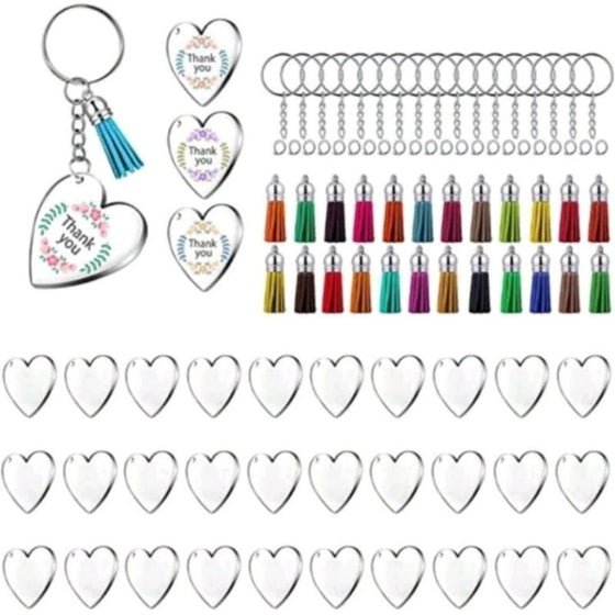 Acrylic Key Ring With Tassle