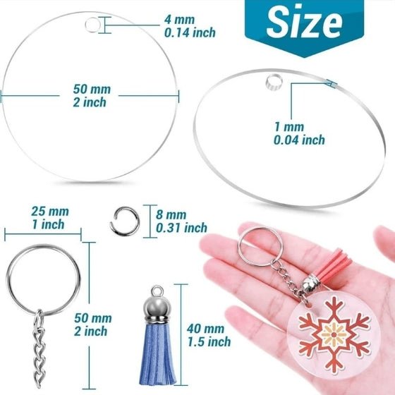 Acrylic Key Ring With Tassle
