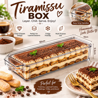 Acrylic Tiramisu Box – Clear Dessert Storage & Serving Container