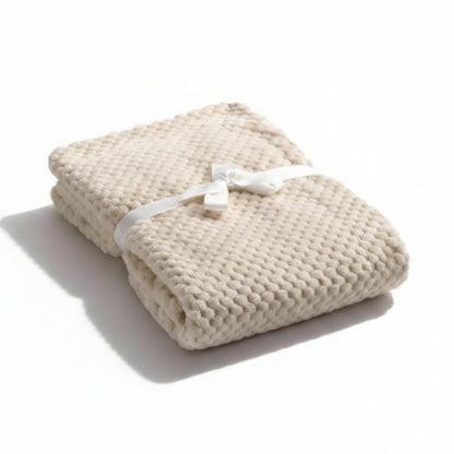 Baby Popcorn Blanket | Soft Plush Newborn Blanket - Beige