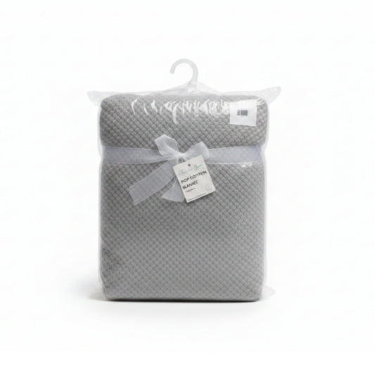 Baby Popcorn Blanket | Soft Plush Newborn Blanket - Grey