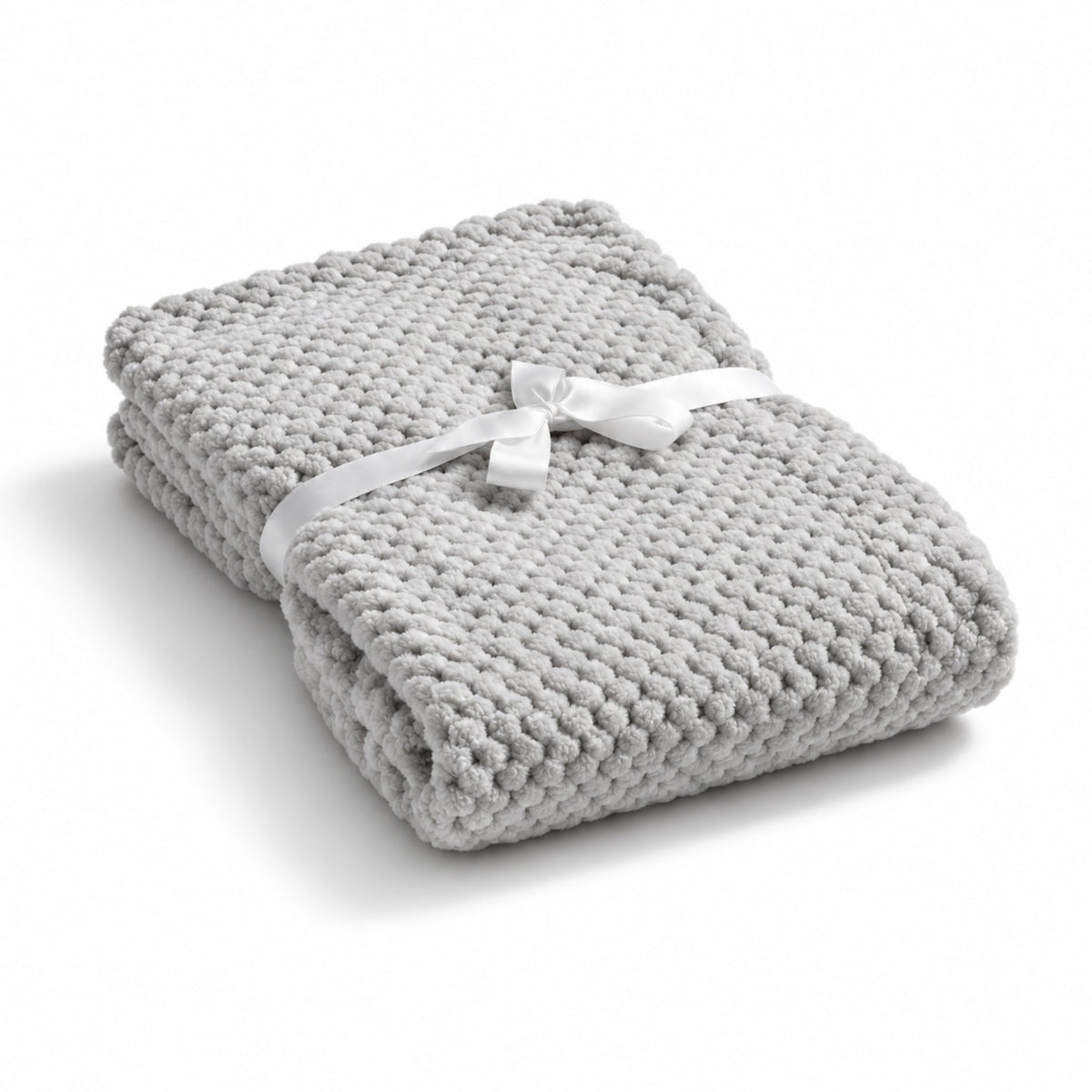 Baby Popcorn Blanket – Soft Plush Newborn Blanket With Textured Design – Grey