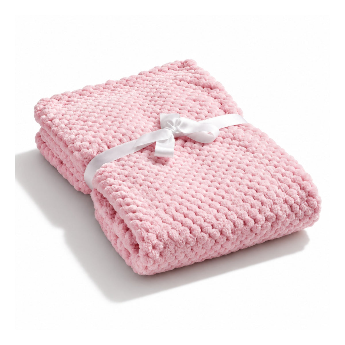 Baby Popcorn Blanket – Soft Plush Newborn Blanket With Textured Design – Pink