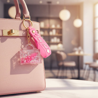 Bag Bubble Keyring – Decorative Handbag-Shaped Keychain with Glossy Bubble Design