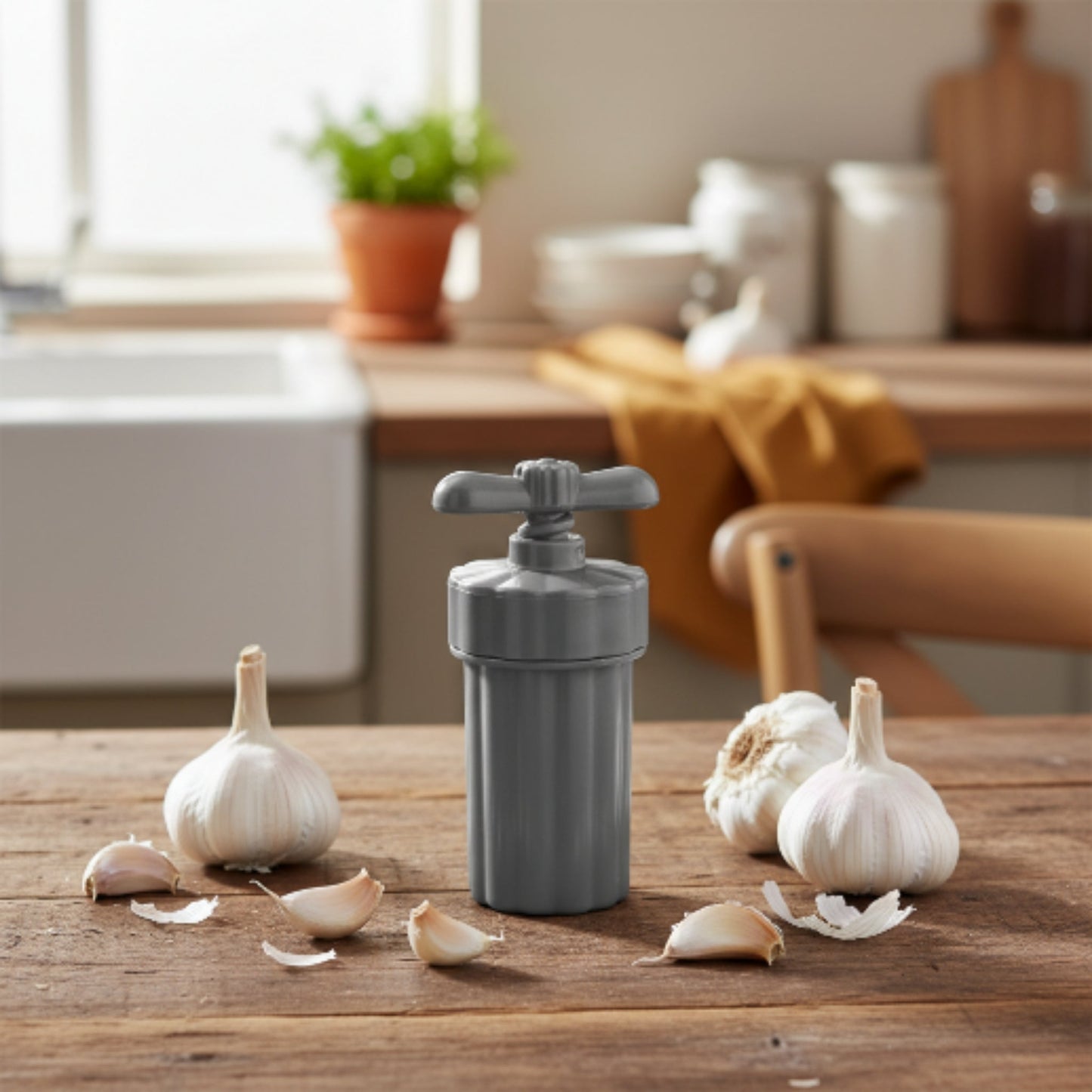 Bager Carina Stainless Steel Garlic Press – Heavy Duty Kitchen Tool