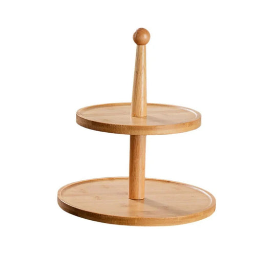 Bamboo 2 Tier Cake Stand
