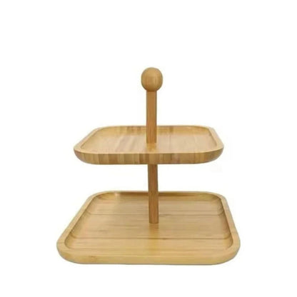 Bamboo 2 Tier Cake Stand