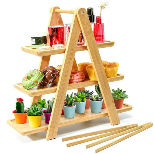Bamboo 3 Layer Food Stand