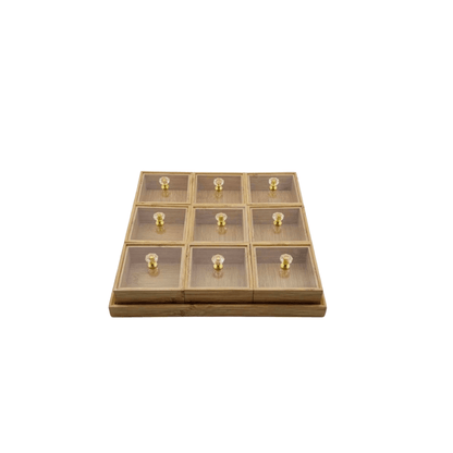 Bamboo Divided Storage With Crystal Knob