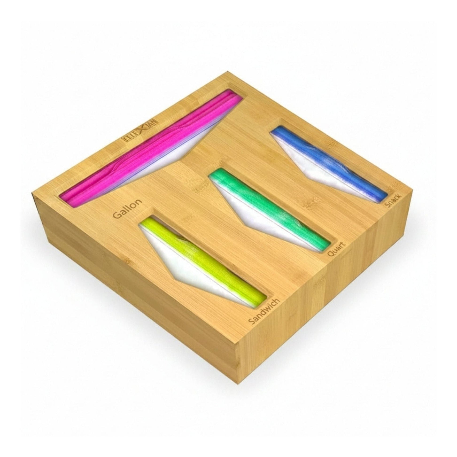 Bamboo Food Storage Bag Organizer