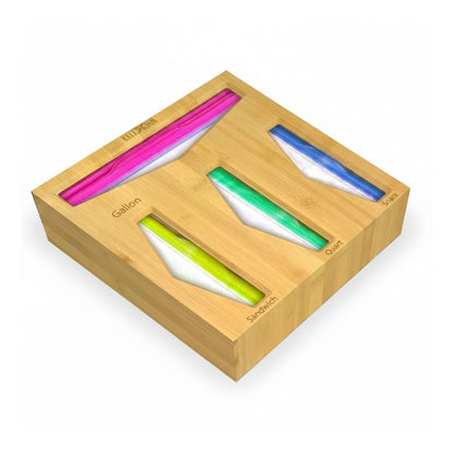 Bamboo Food Storage Bag Organizer