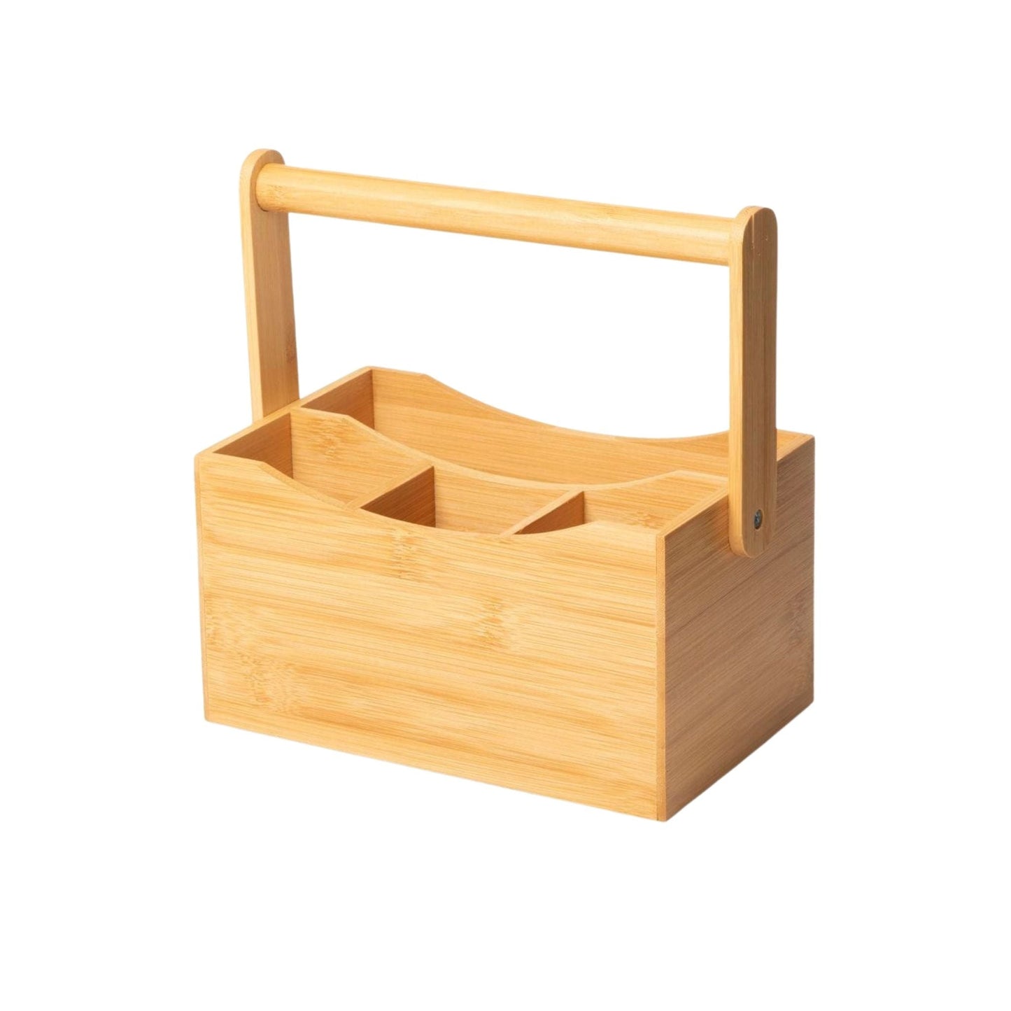 Bamboo Utensil Caddy with a built - in handle