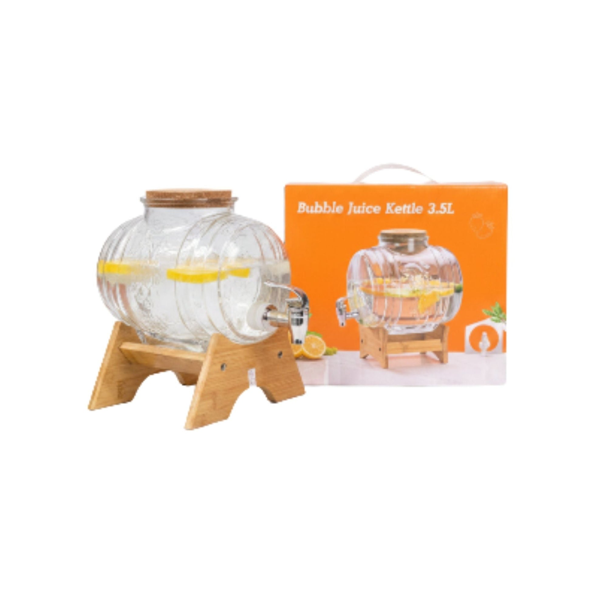 Barrel Shape Glass Dispenser On Stand