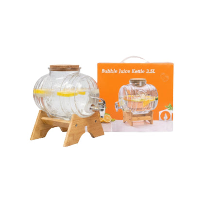 Barrel Shape Glass Dispenser On Stand