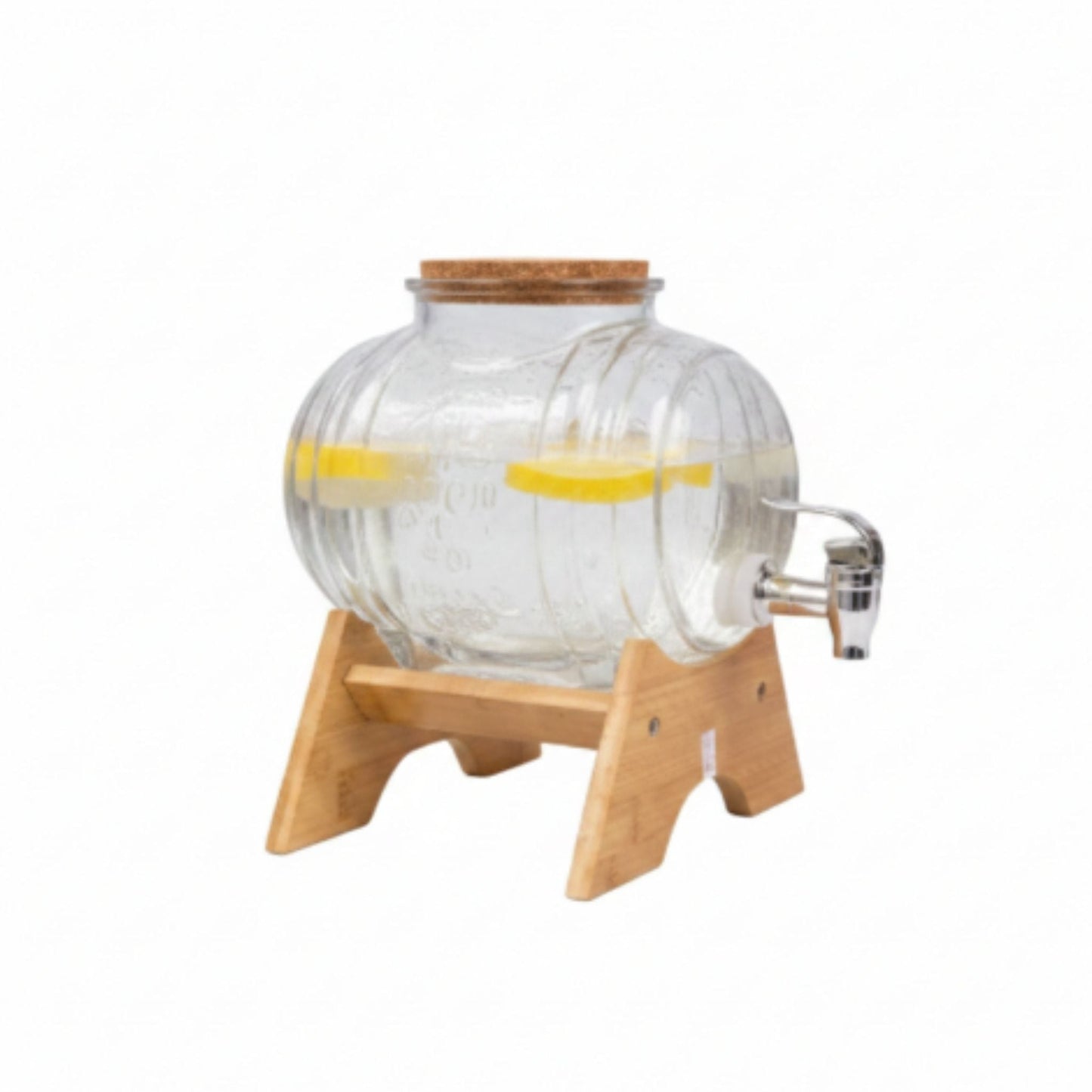 Barrel Shape Glass Dispenser On Stand