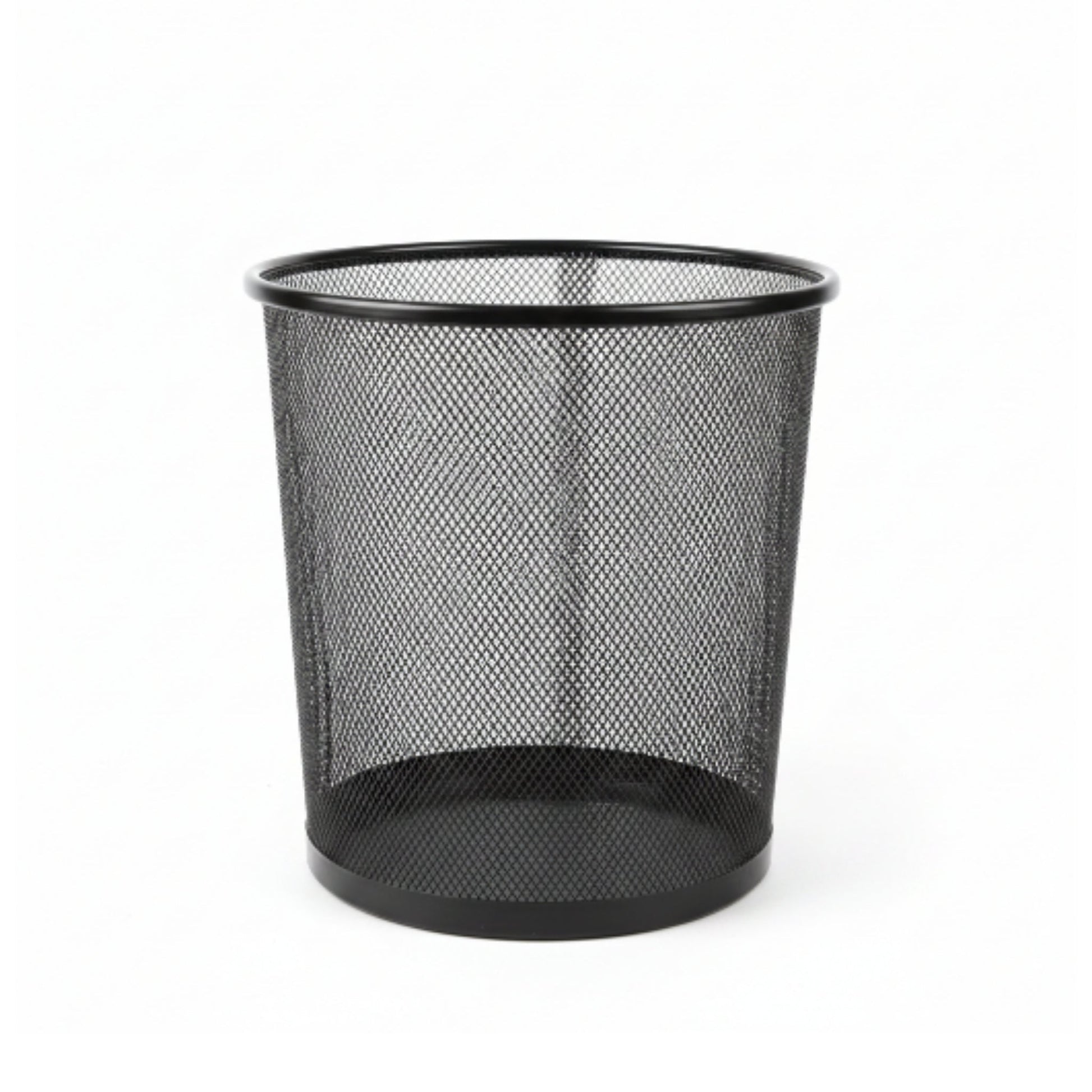 Black Metal Mesh Waste Paper Bin – Office & Home Desk Trash Can
