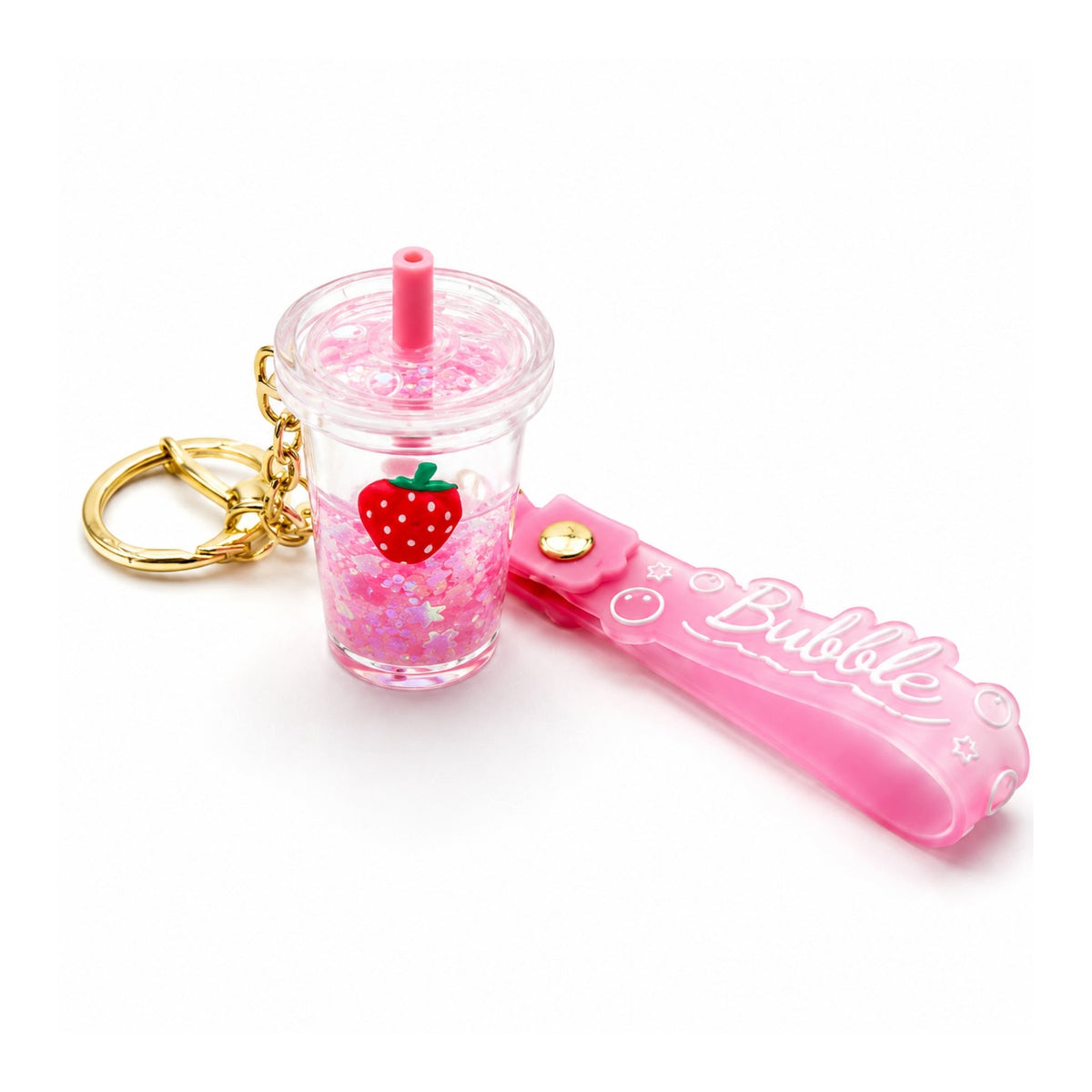 Boba Bubble Keyring – Decorative Boba Drink-Shaped Keychain with Glossy Bubble Design