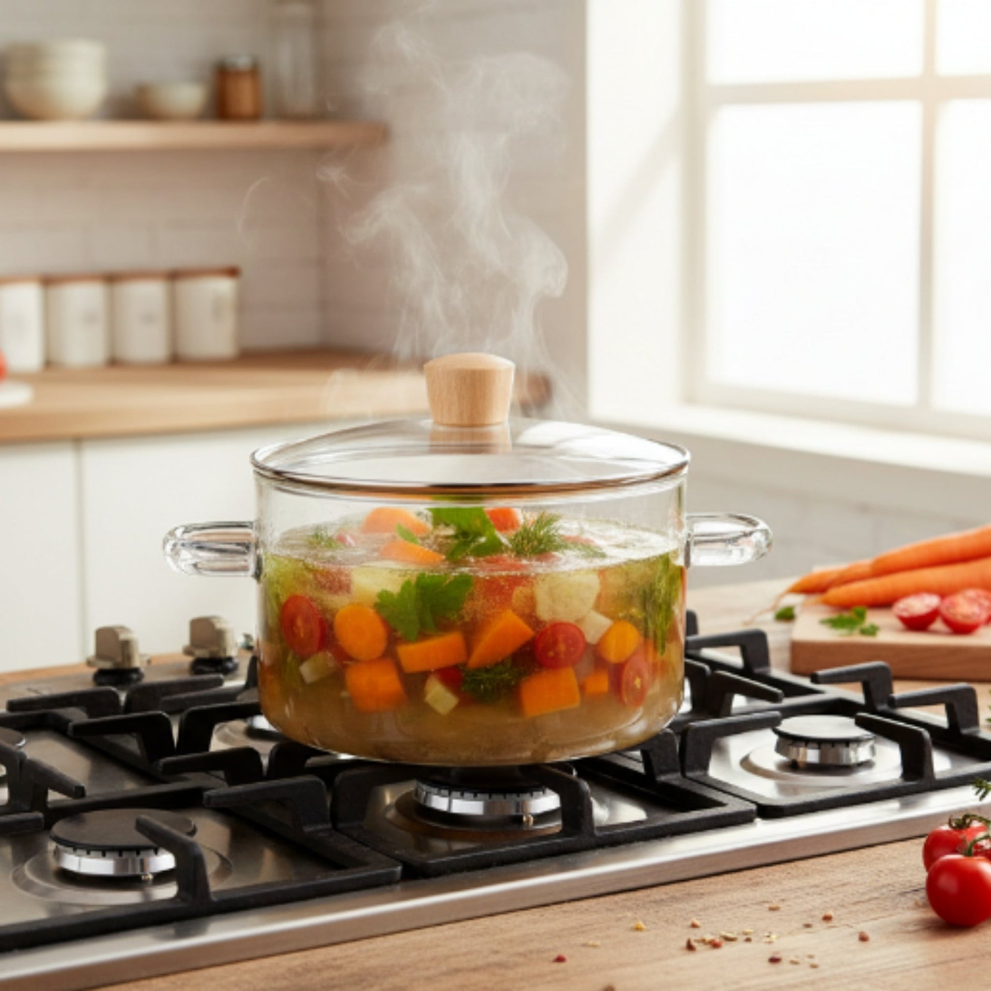 Borosilicate Glass Cooking Pot – Heat Resistant Glass Pot for Cooking & Everyday Kitchen Use