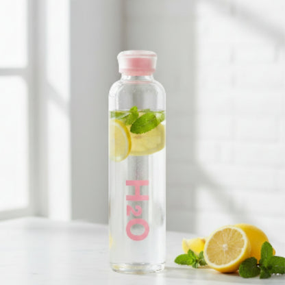 Borosilicate Glass H2O Water Bottle 1L