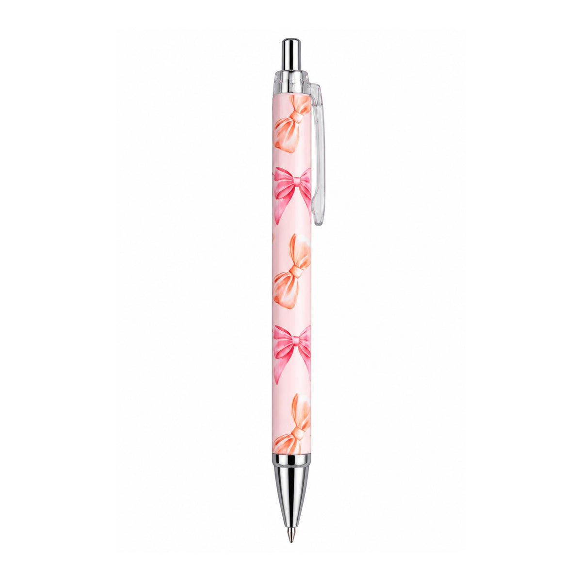 Bow Notebook with Pen Set in Assorted Bow Designs with 6 × 10cm Notebook and 13.5cm Pen Pen On White Background
